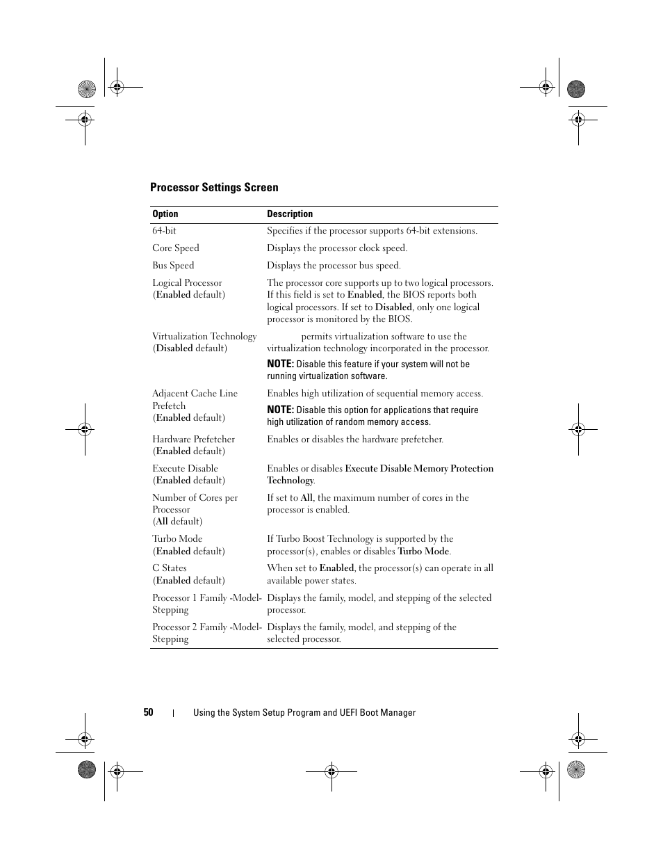 Processor settings screen | Dell DX6012S User Manual | Page 46 / 152