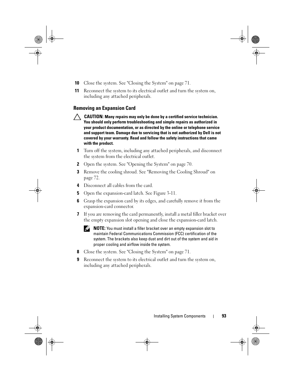 Removing an expansion card | Dell DX6012S User Manual | Page 89 / 152
