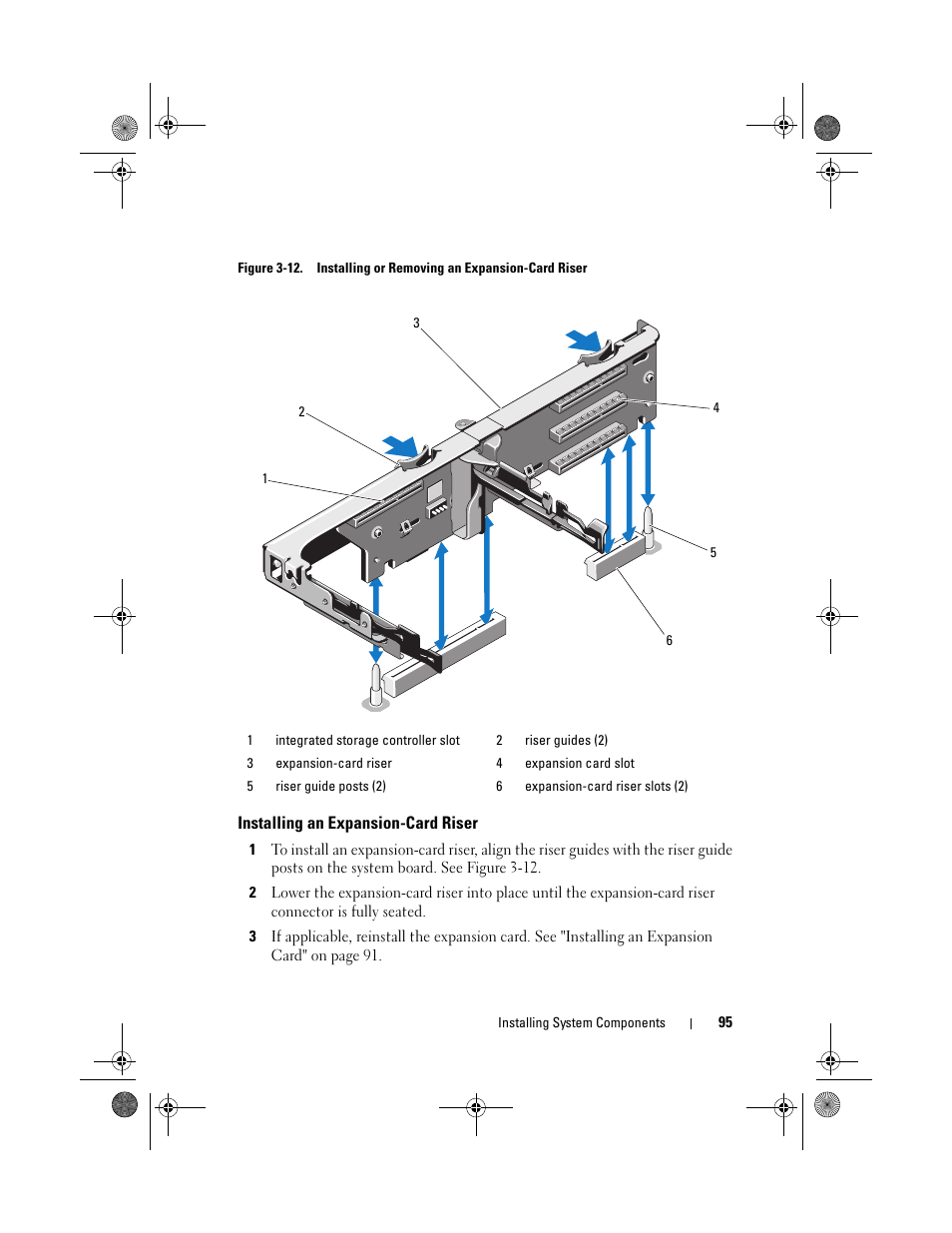 Installing an expansion-card riser, Figure 3-12 | Dell DX6012S User Manual | Page 91 / 152