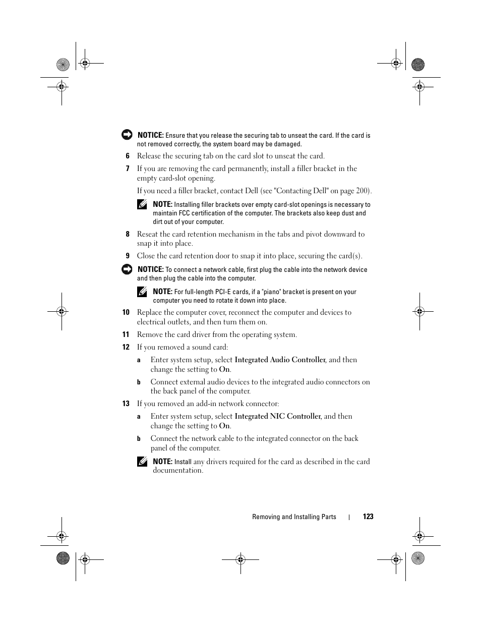 Dell XPS 420 (Late 2007) User Manual | Page 123 / 226
