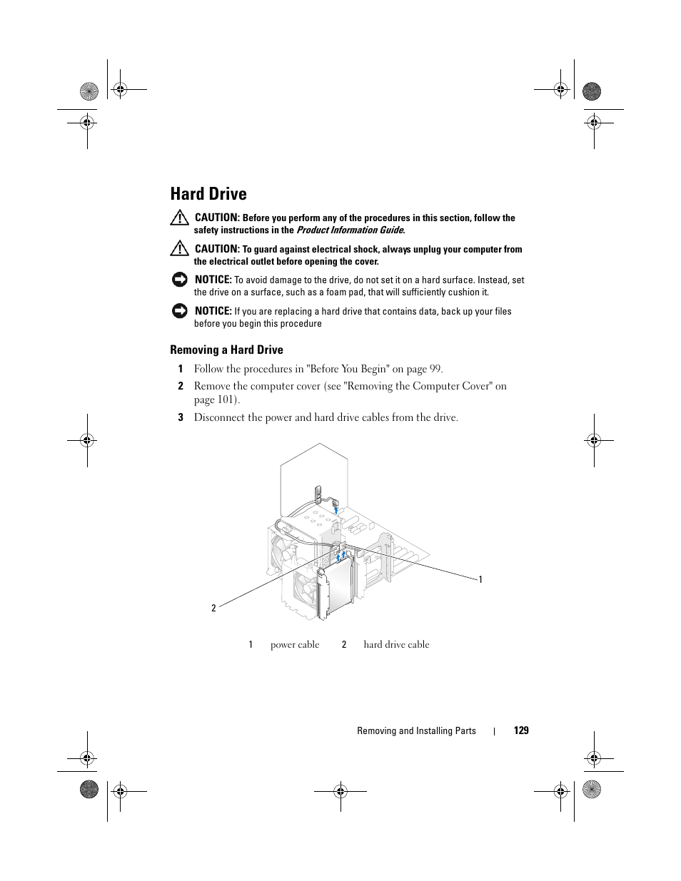 Hard drive | Dell XPS 420 (Late 2007) User Manual | Page 129 / 226