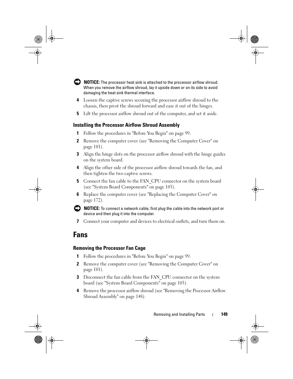 Fans | Dell XPS 420 (Late 2007) User Manual | Page 149 / 226