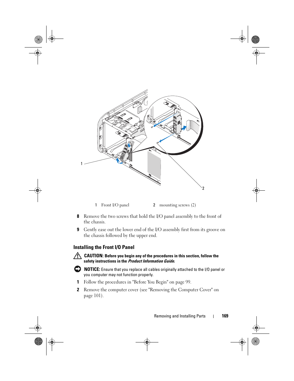 Dell XPS 420 (Late 2007) User Manual | Page 169 / 226