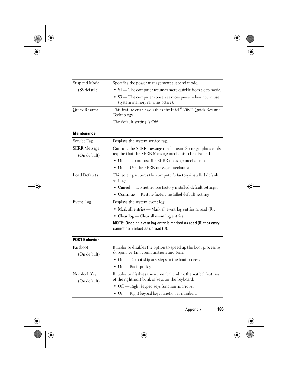 Dell XPS 420 (Late 2007) User Manual | Page 185 / 226