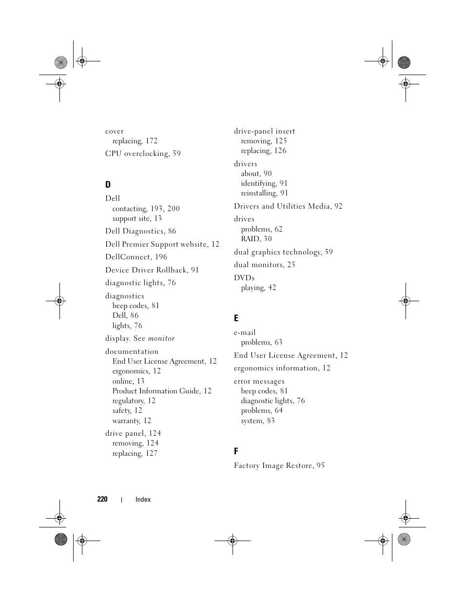 Dell XPS 420 (Late 2007) User Manual | Page 220 / 226