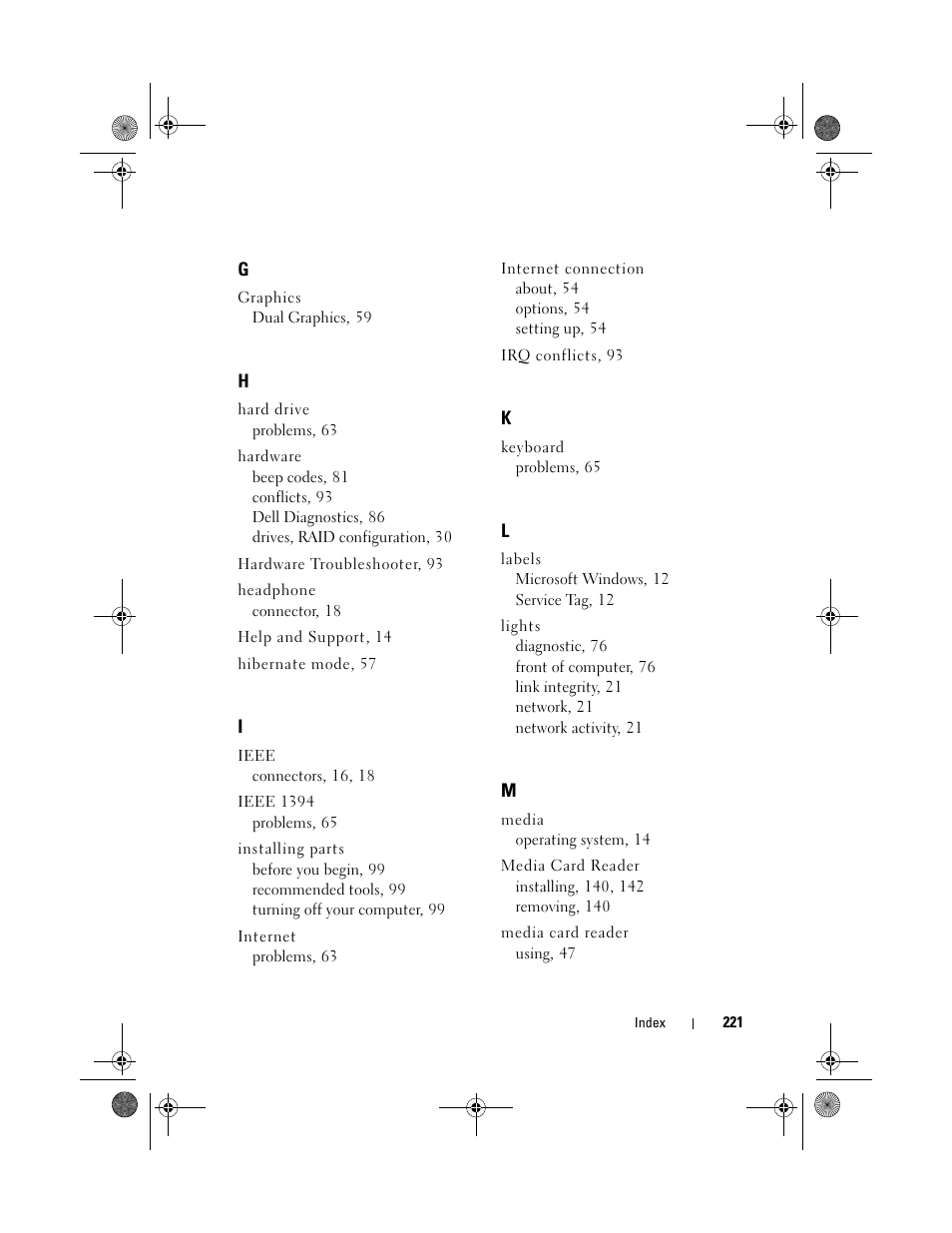 Dell XPS 420 (Late 2007) User Manual | Page 221 / 226