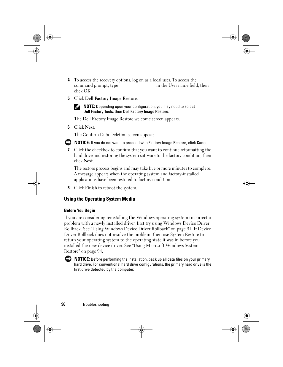 Dell XPS 420 (Late 2007) User Manual | Page 96 / 226
