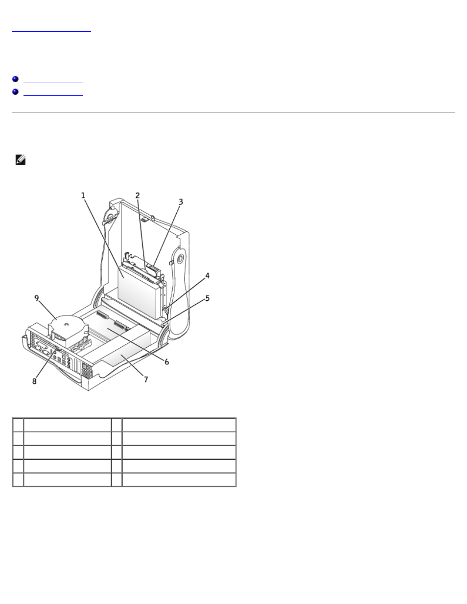 Inside your computer, Key components | Dell OptiPlex GX260 User Manual | Page 7 / 100