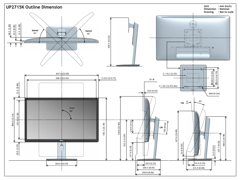 Dell UP2715K Monitor User Manual | 1 page