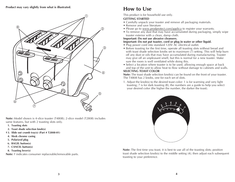 How to use | Black & Decker T2808 User Manual | Page 3 / 11