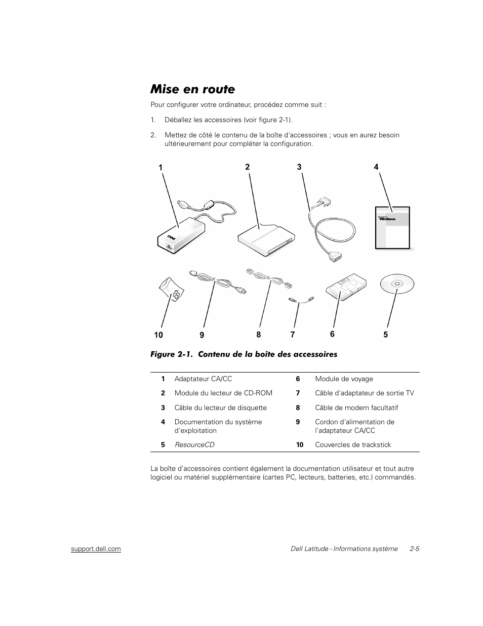 Mise en route | Dell Latitude C500 User Manual | Page 26 / 71