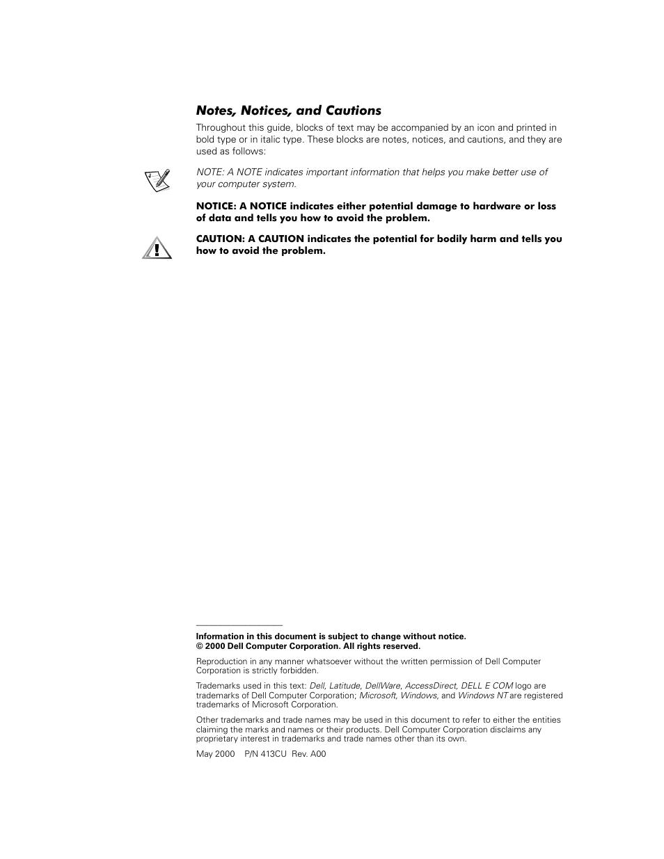 Dell Latitude C500 User Manual | Page 3 / 71