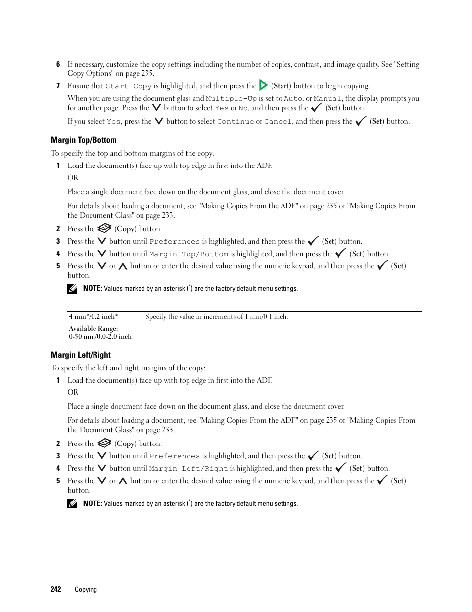 Margin top/bottom, Margin left/right | Dell C1765NFW MFP Laser Printer User Manual | Page 244 / 382
