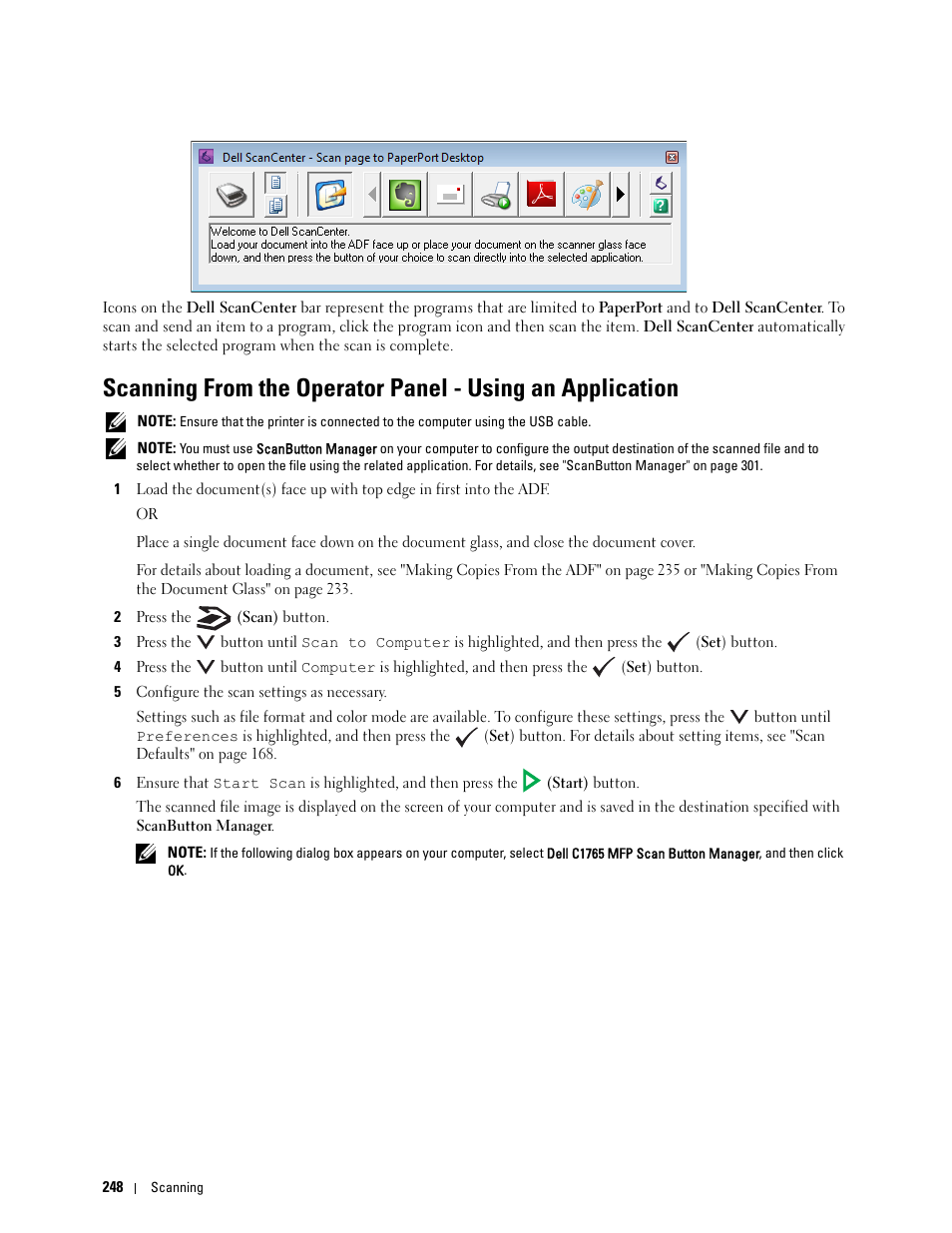 Dell C1765NFW MFP Laser Printer User Manual | Page 250 / 382