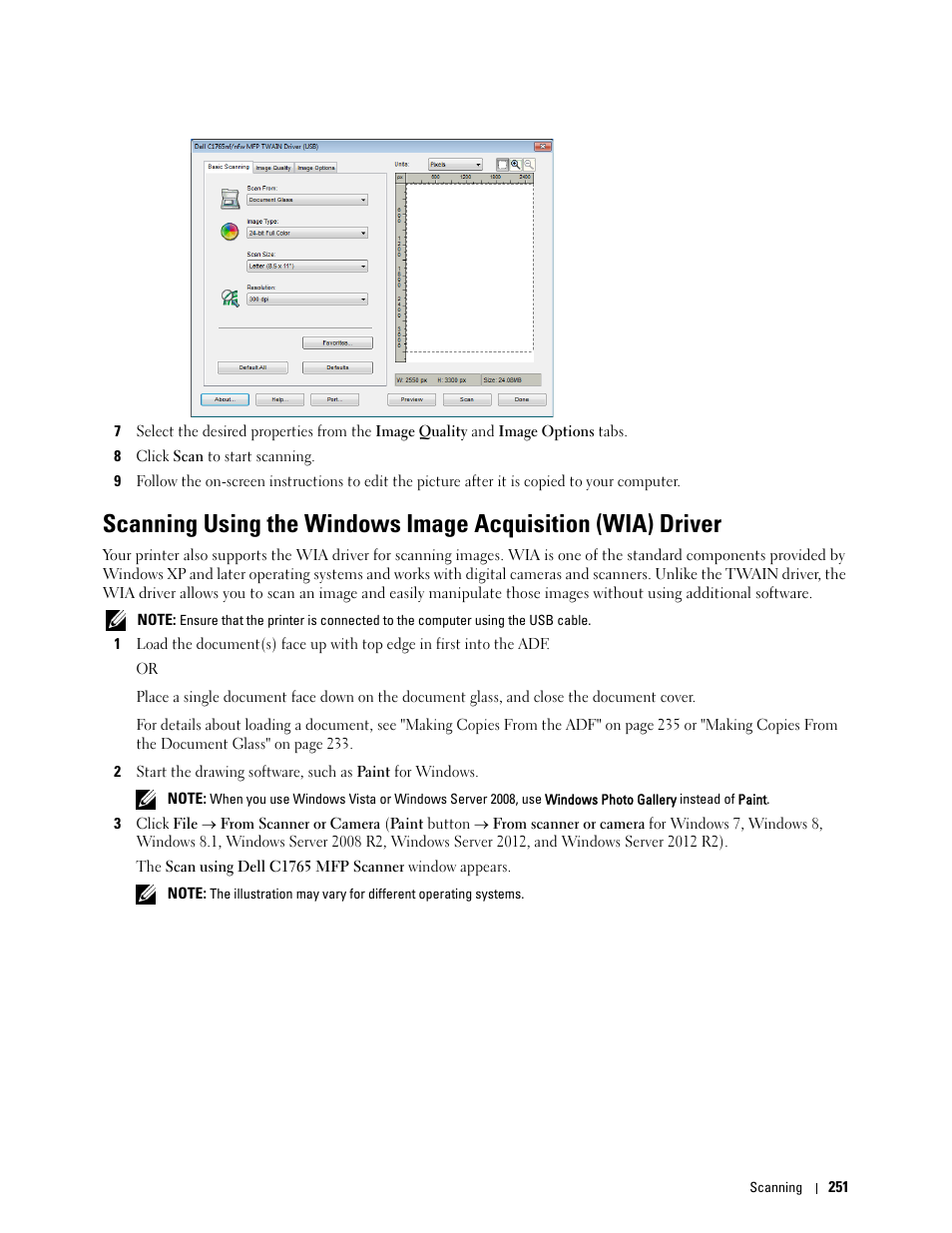 Dell C1765NFW MFP Laser Printer User Manual | Page 253 / 382