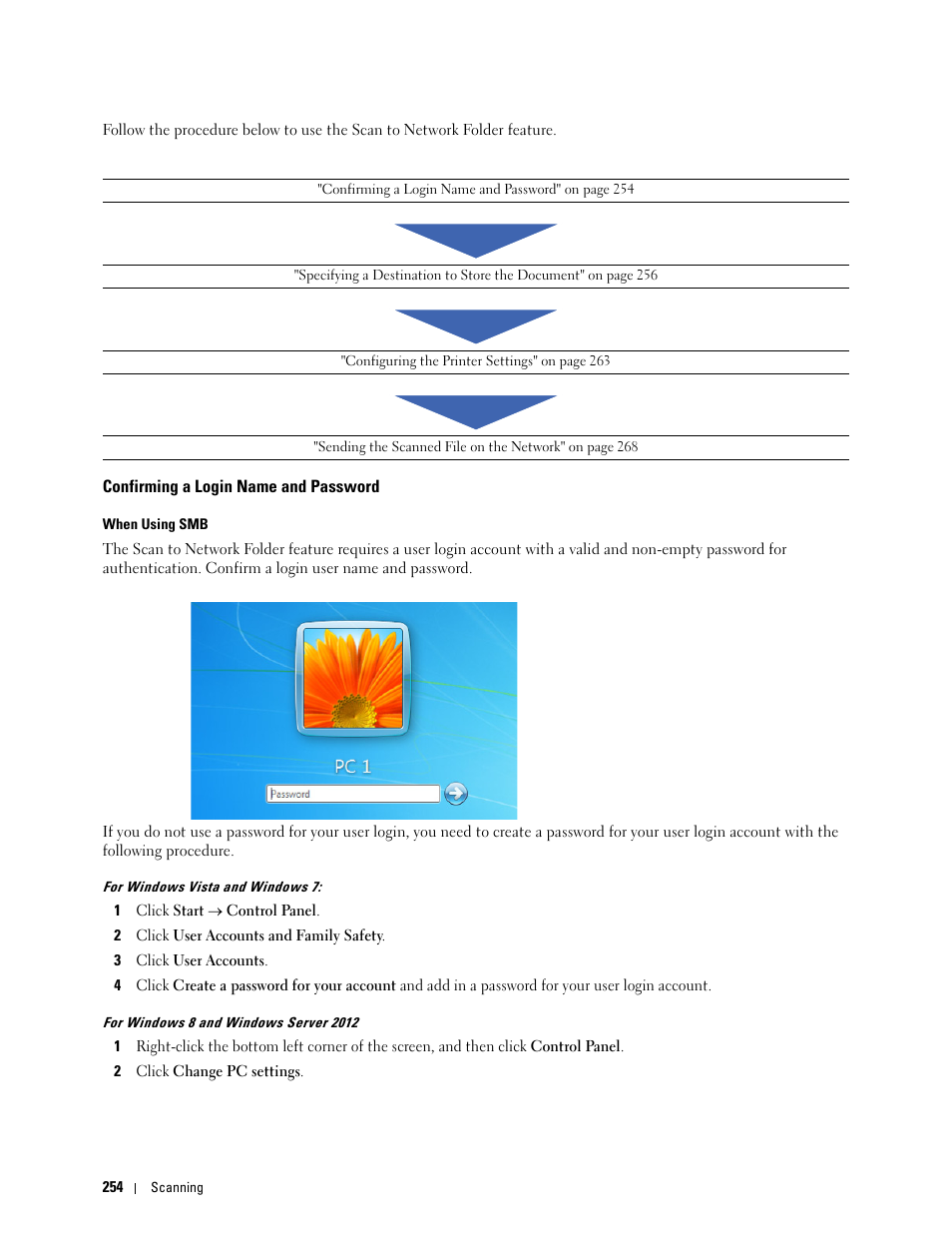 Confirming a login name and password | Dell C1765NFW MFP Laser Printer User Manual | Page 256 / 382