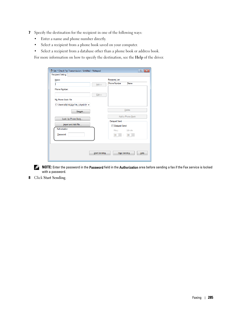 Dell C1765NFW MFP Laser Printer User Manual | Page 287 / 382