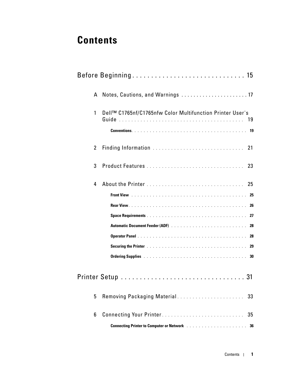Dell C1765NFW MFP Laser Printer User Manual | Page 3 / 382