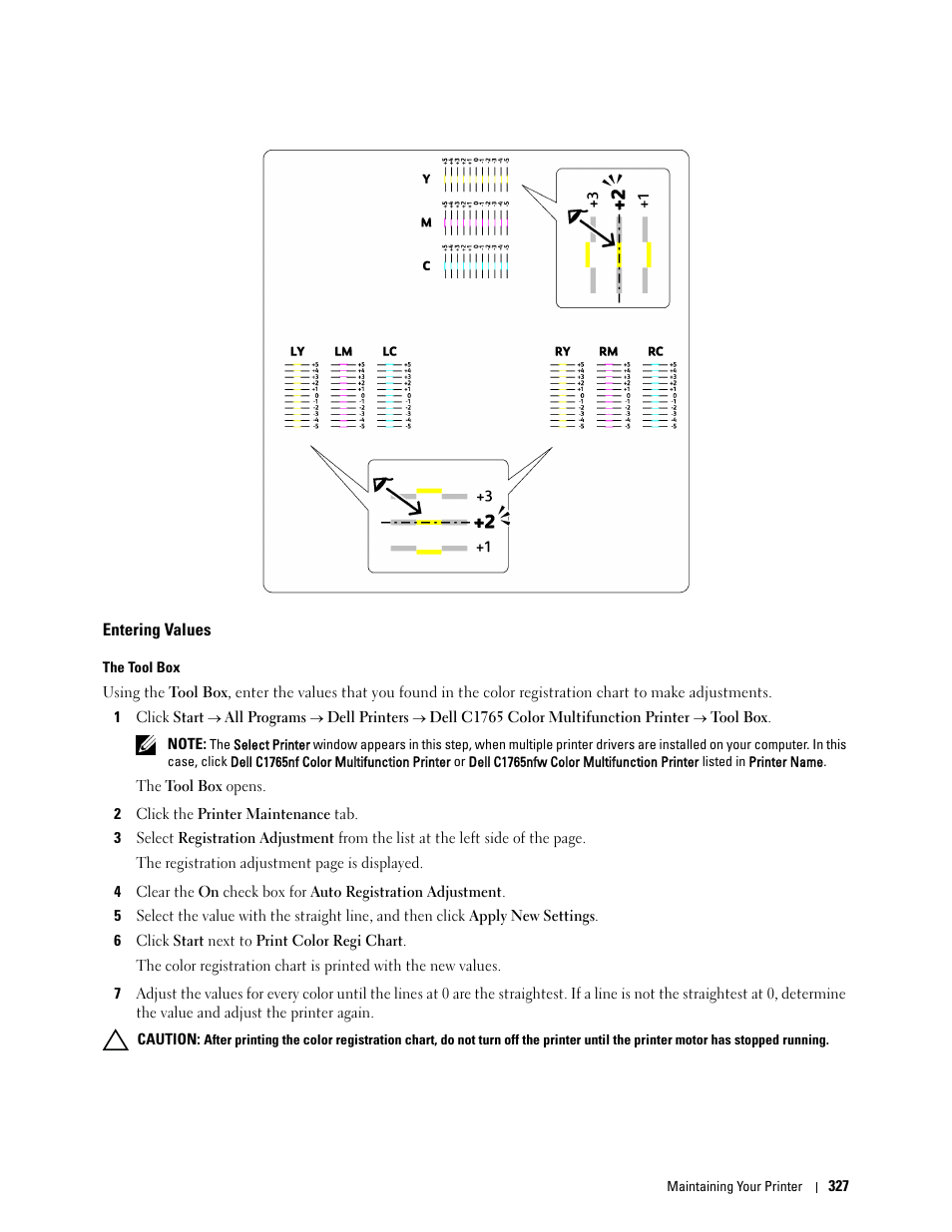 Entering values | Dell C1765NFW MFP Laser Printer User Manual | Page 329 / 382