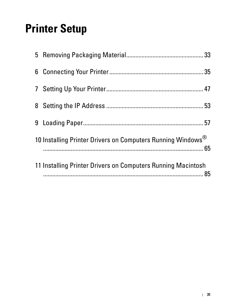 Printer setup | Dell C1765NFW MFP Laser Printer User Manual | Page 33 / 382