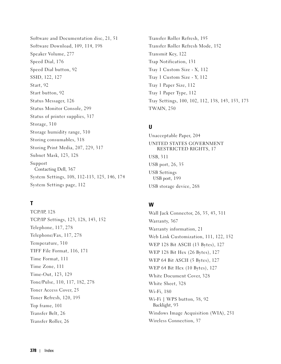 Dell C1765NFW MFP Laser Printer User Manual | Page 380 / 382