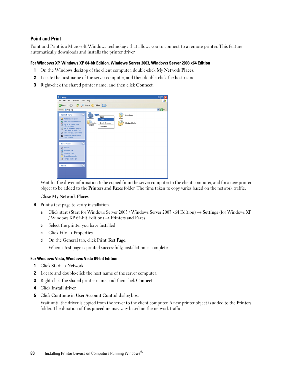 Point and print | Dell C1765NFW MFP Laser Printer User Manual | Page 82 / 382