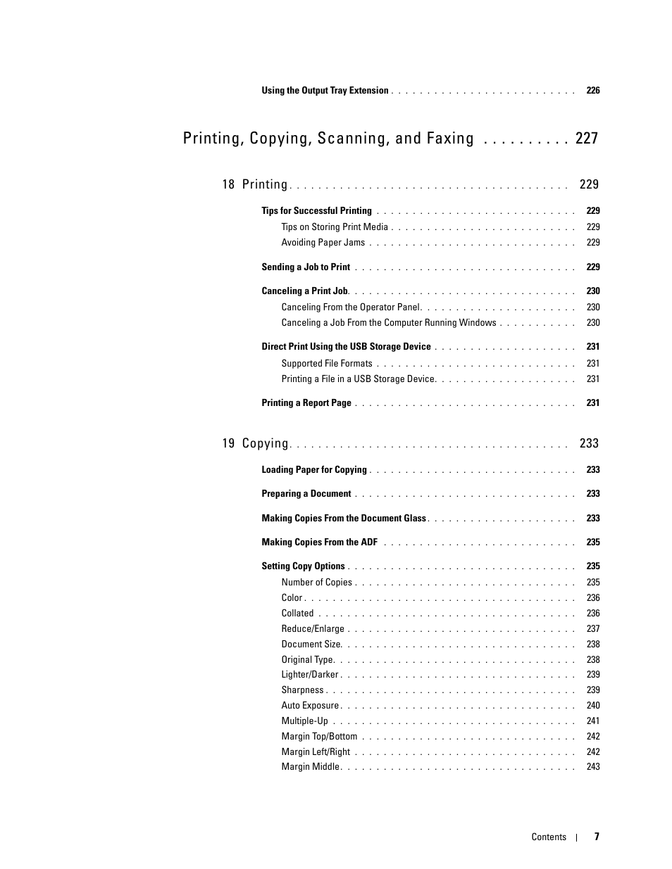 Printing, copying, scanning, and faxing, 18 printing, 19 copying | Dell C1765NFW MFP Laser Printer User Manual | Page 9 / 382