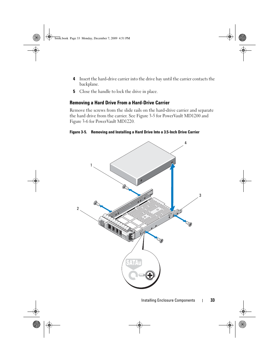 Removing a hard drive from a hard-drive carrier | Dell PowerVault MD1200 User Manual | Page 33 / 70