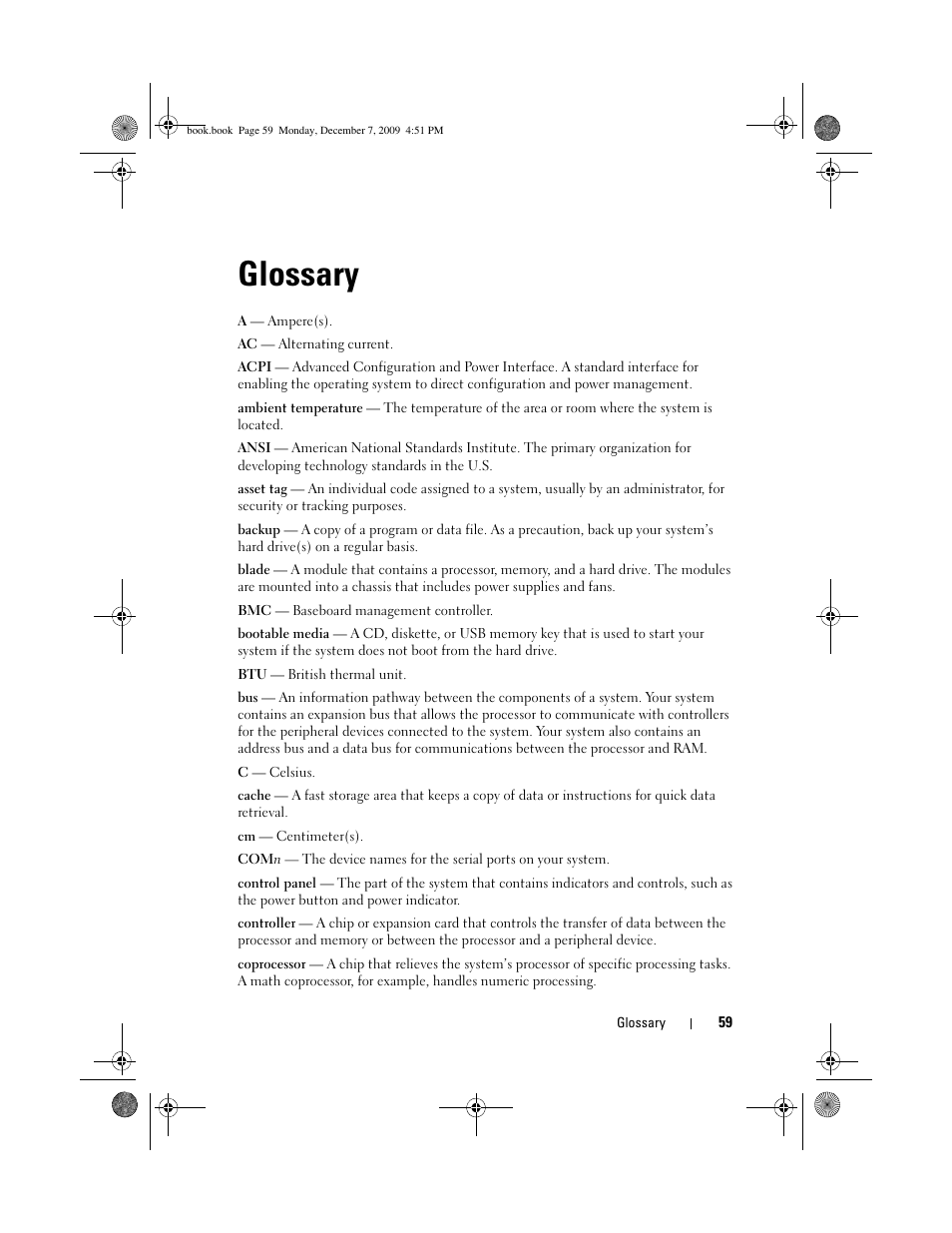 Glossary | Dell PowerVault MD1200 User Manual | Page 59 / 70