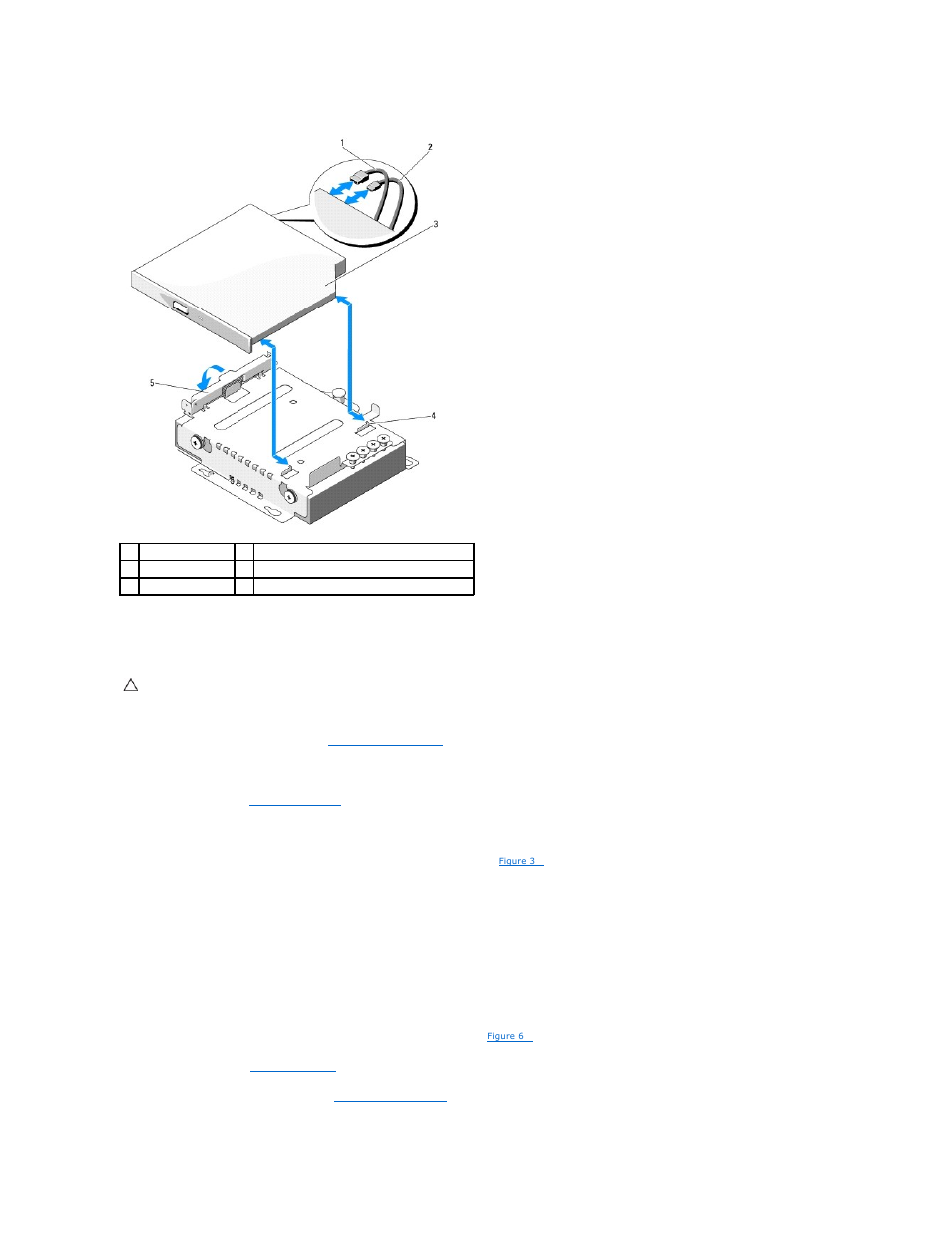 Lift the drive out of the chassis. see, Figure 3, Installing an optical drive | Dell PowerEdge R210 User Manual | Page 20 / 61