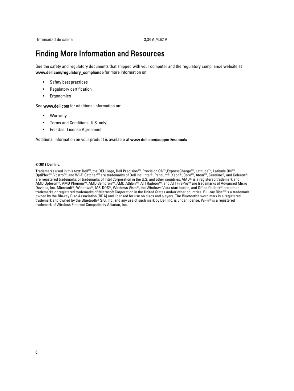 Finding more information and resources | Dell Precision T1700 (Mid 2013) User Manual | Page 6 / 6