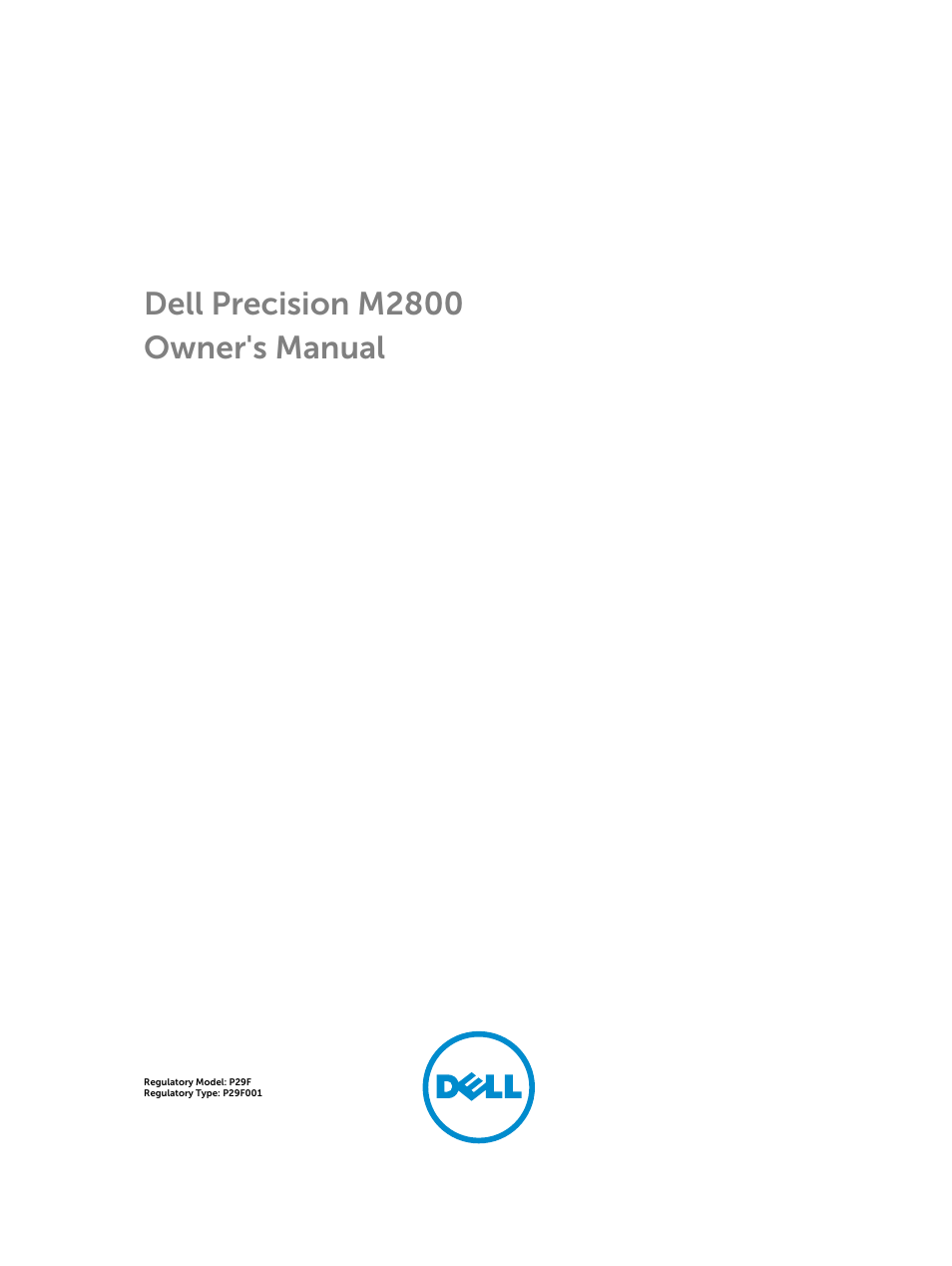 Dell Precision M2800 (Early 2014) User Manual | 73 pages