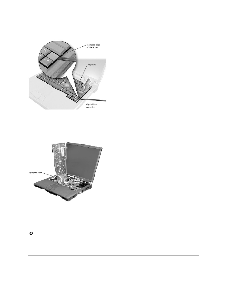 Display and bezel assemblies, Replacing the keyboard assembly | Dell Precision M40 User Manual | Page 10 / 26