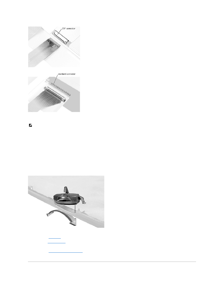 Replacing the display panel, Removing the display latch | Dell Precision M40 User Manual | Page 14 / 26