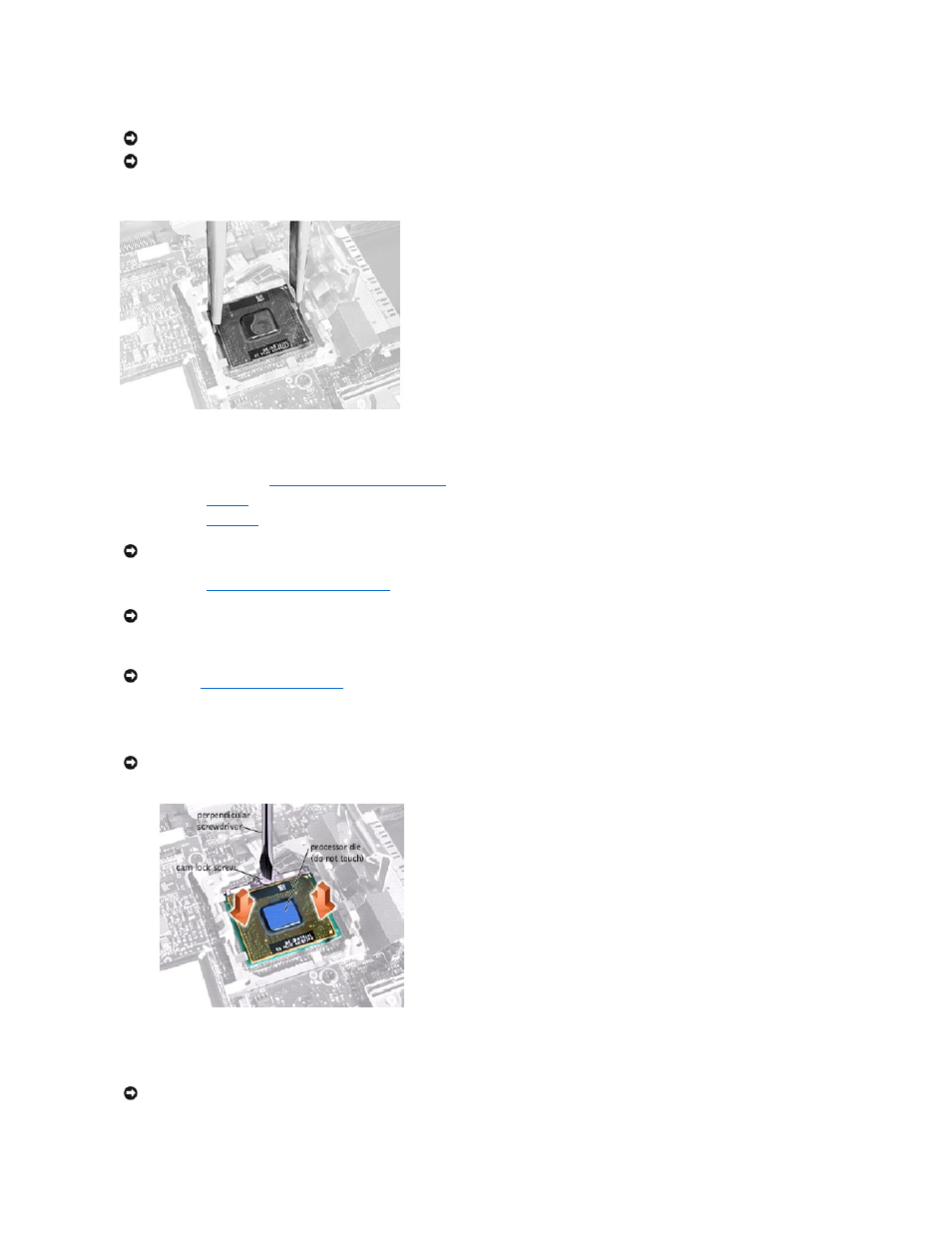 Removing the microprocessor module, Replacing the microprocessor module | Dell Precision M40 User Manual | Page 16 / 26