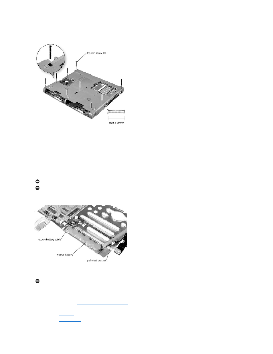 Reserve battery, Removing the reserve battery | Dell Precision M40 User Manual | Page 19 / 26