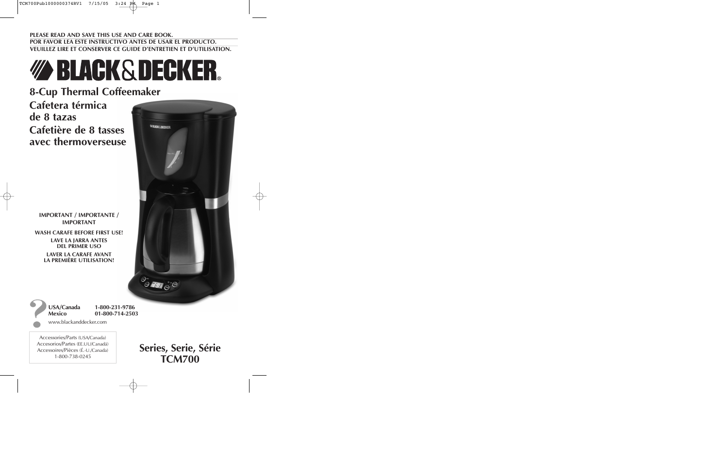 Black & Decker TCM700 User Manual | 15 pages