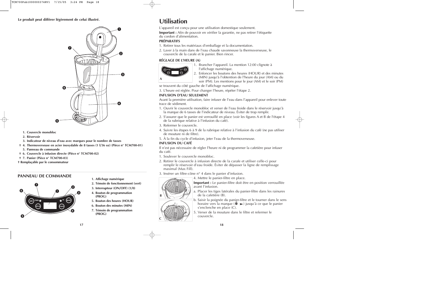 Utilisation | Black & Decker TCM700 User Manual | Page 10 / 15