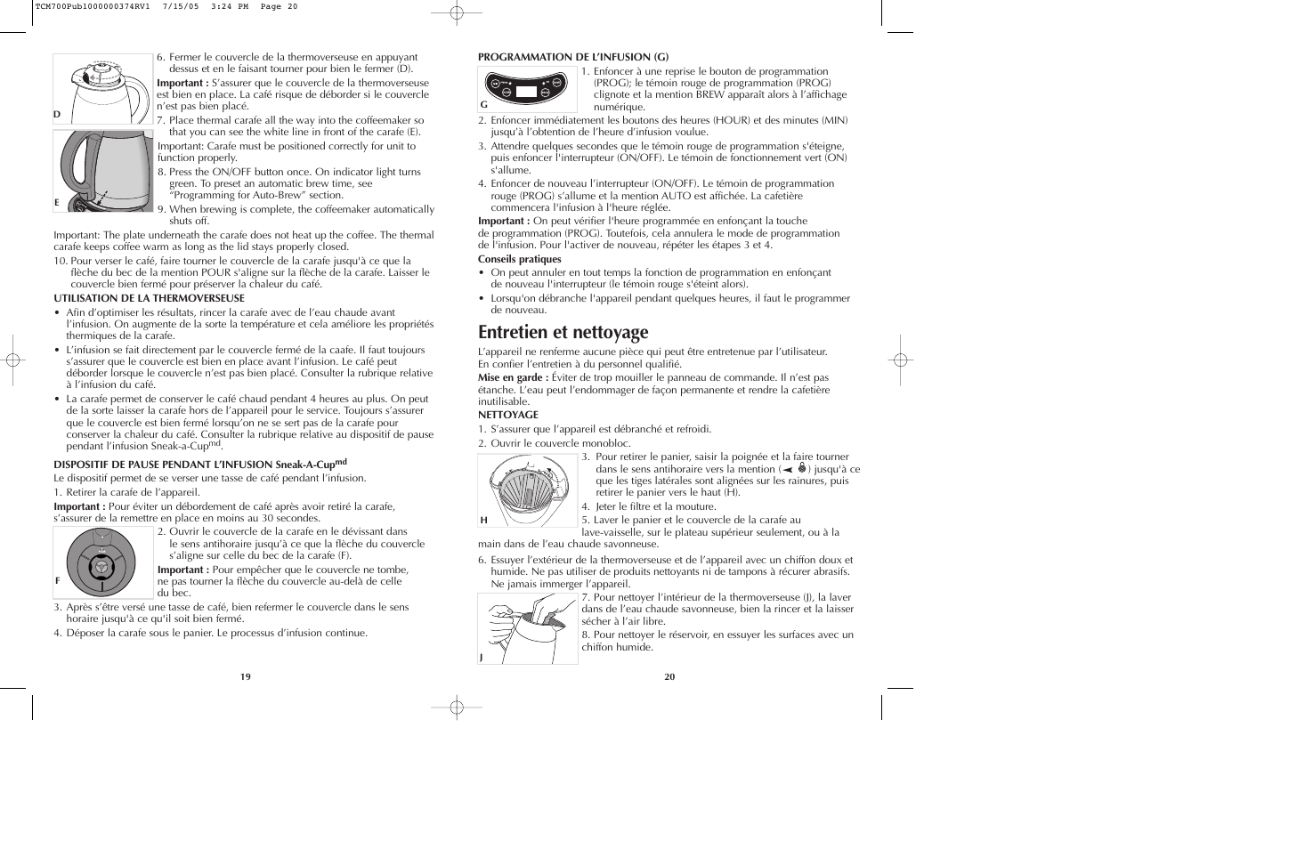 Entretien et nettoyage | Black & Decker TCM700 User Manual | Page 11 / 15
