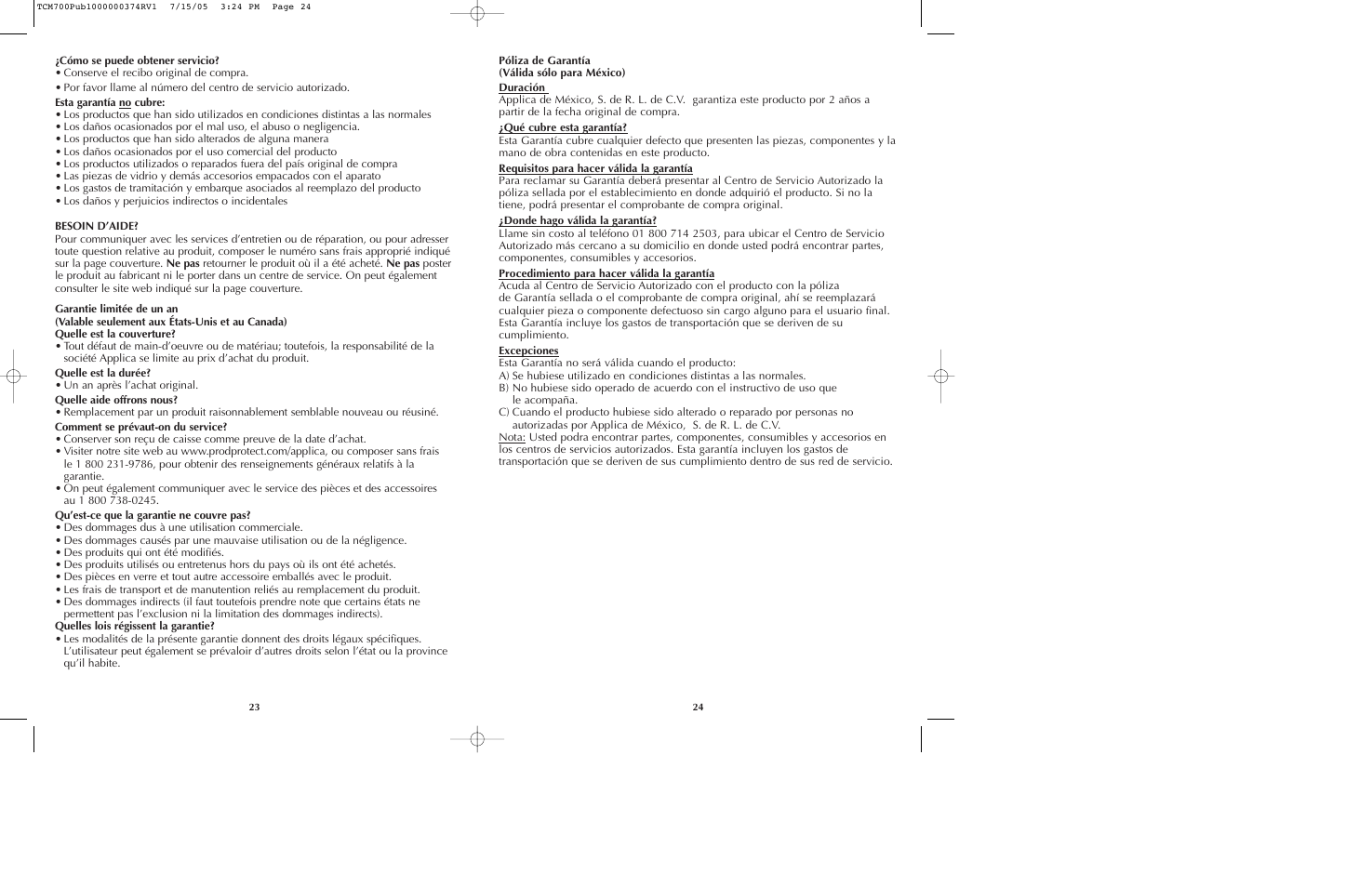 Black & Decker TCM700 User Manual | Page 13 / 15