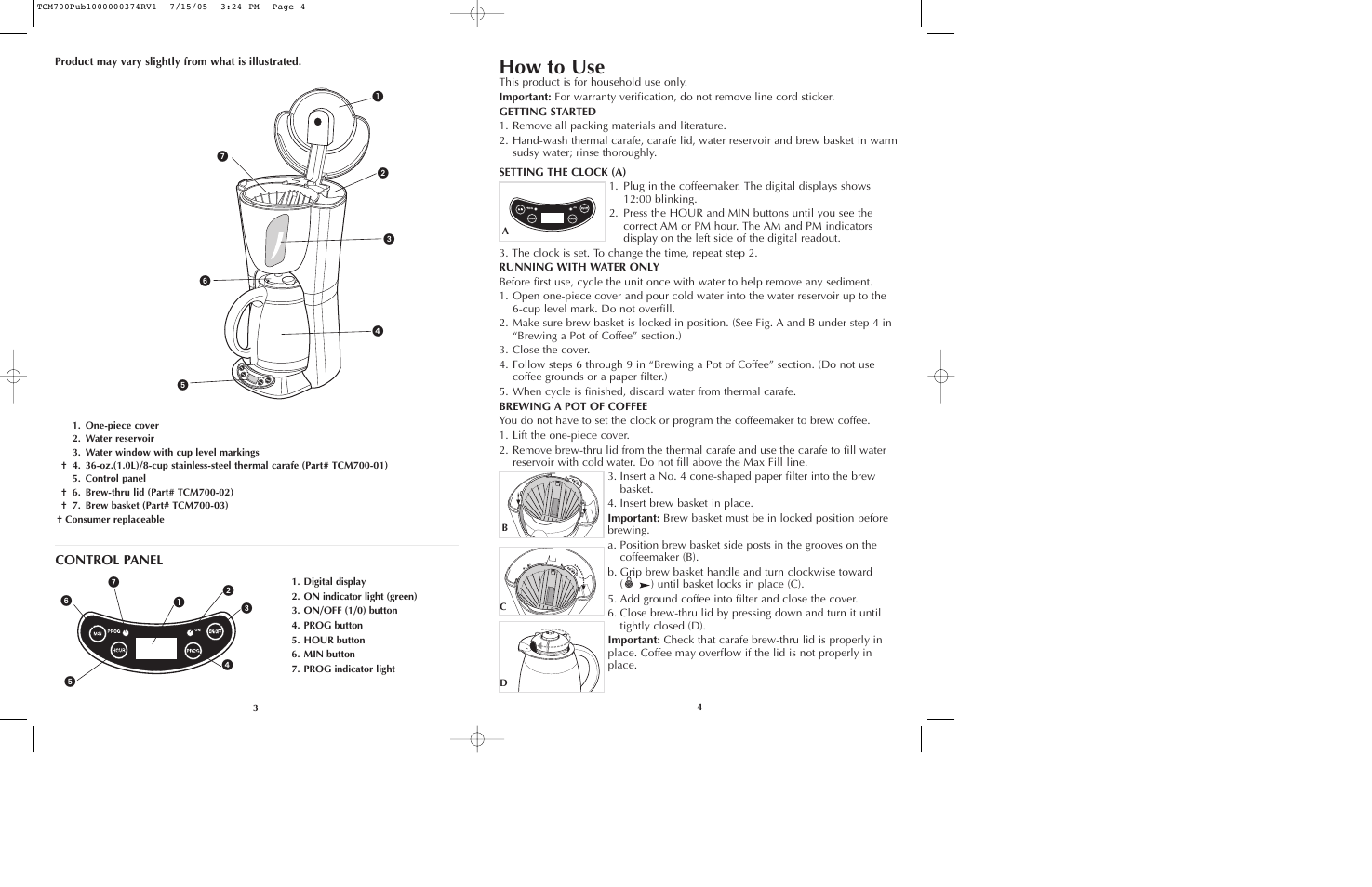 How to use | Black & Decker TCM700 User Manual | Page 3 / 15
