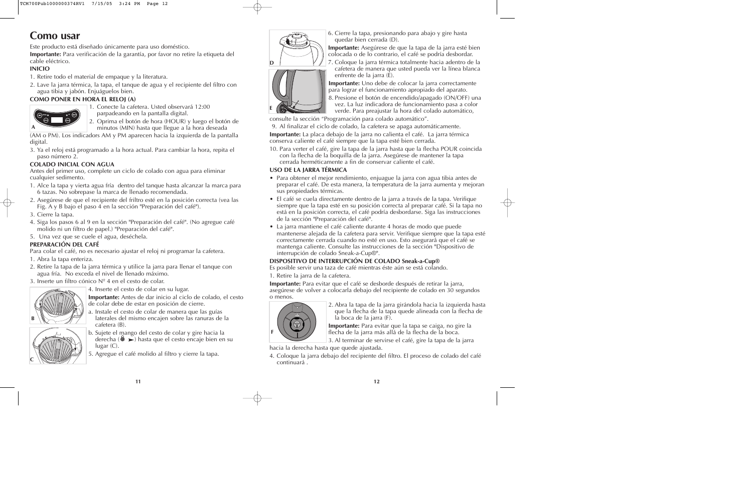 Como usar | Black & Decker TCM700 User Manual | Page 7 / 15