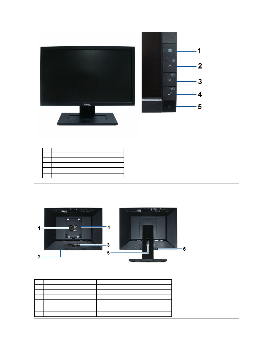 Back view | Dell E1909Wb Monitor User Manual | Page 4 / 30