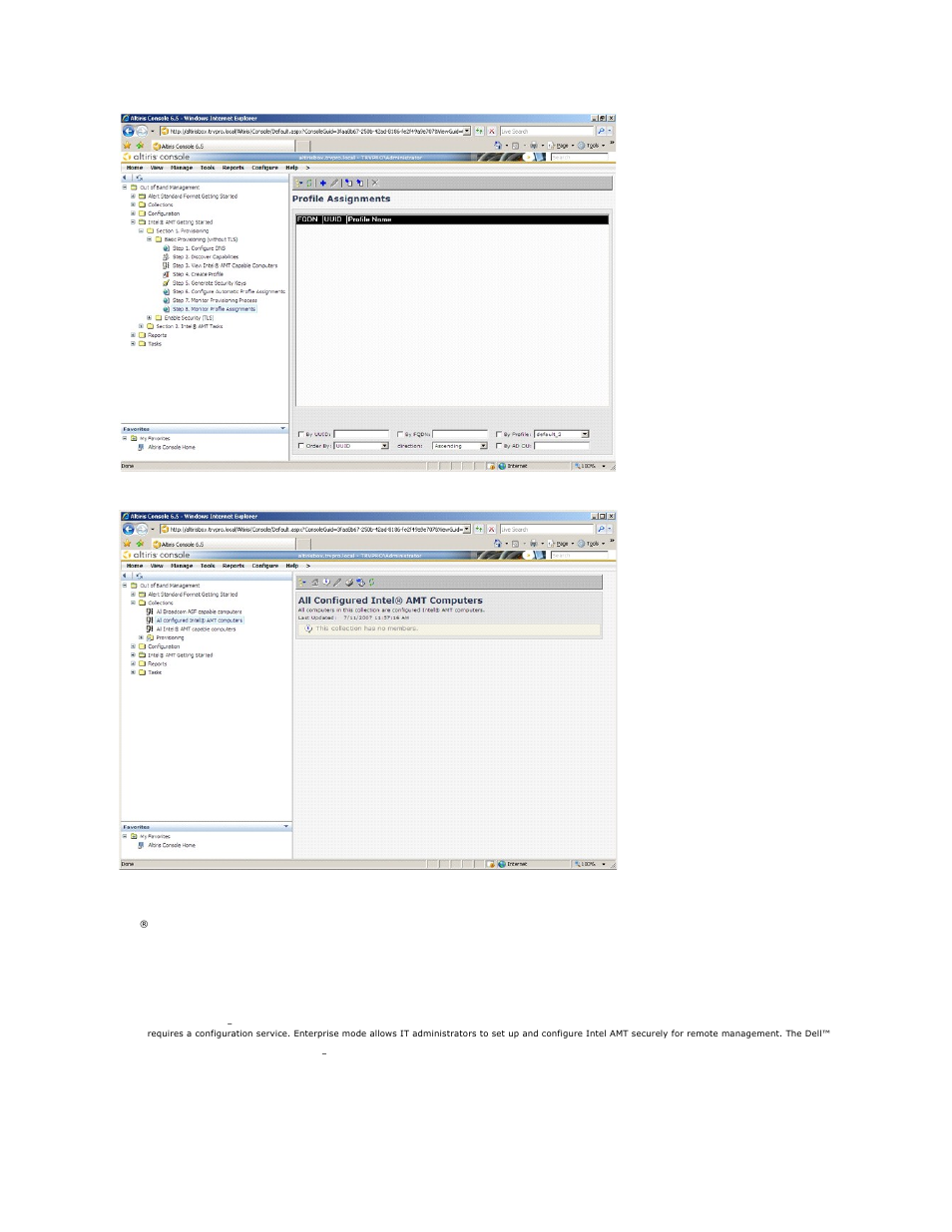 Using mebx interface to complete provisioning | Dell Latitude D630C (Late 2008) User Manual | Page 35 / 69