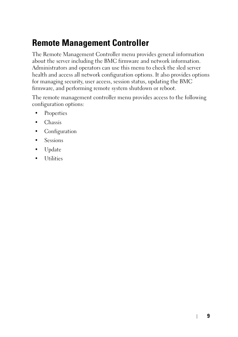 Remote management controller | Dell PowerEdge C8000 User Manual | Page 9 / 78