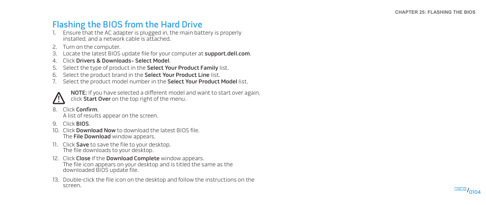 Flashing the bios from the hard drive | Dell Alienware M17x (Mid 2009) User Manual | Page 104 / 104