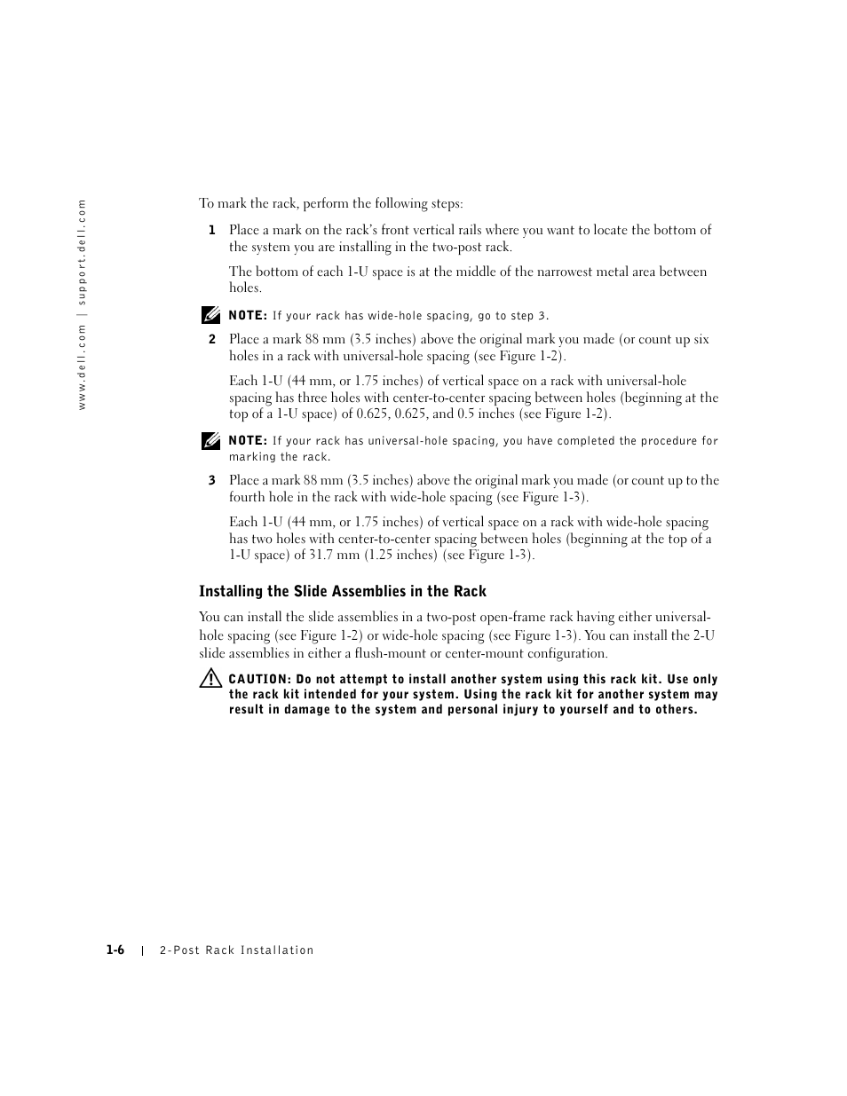 Installing the slide assemblies in the rack | Dell PowerEdge 2650 User Manual | Page 10 / 20