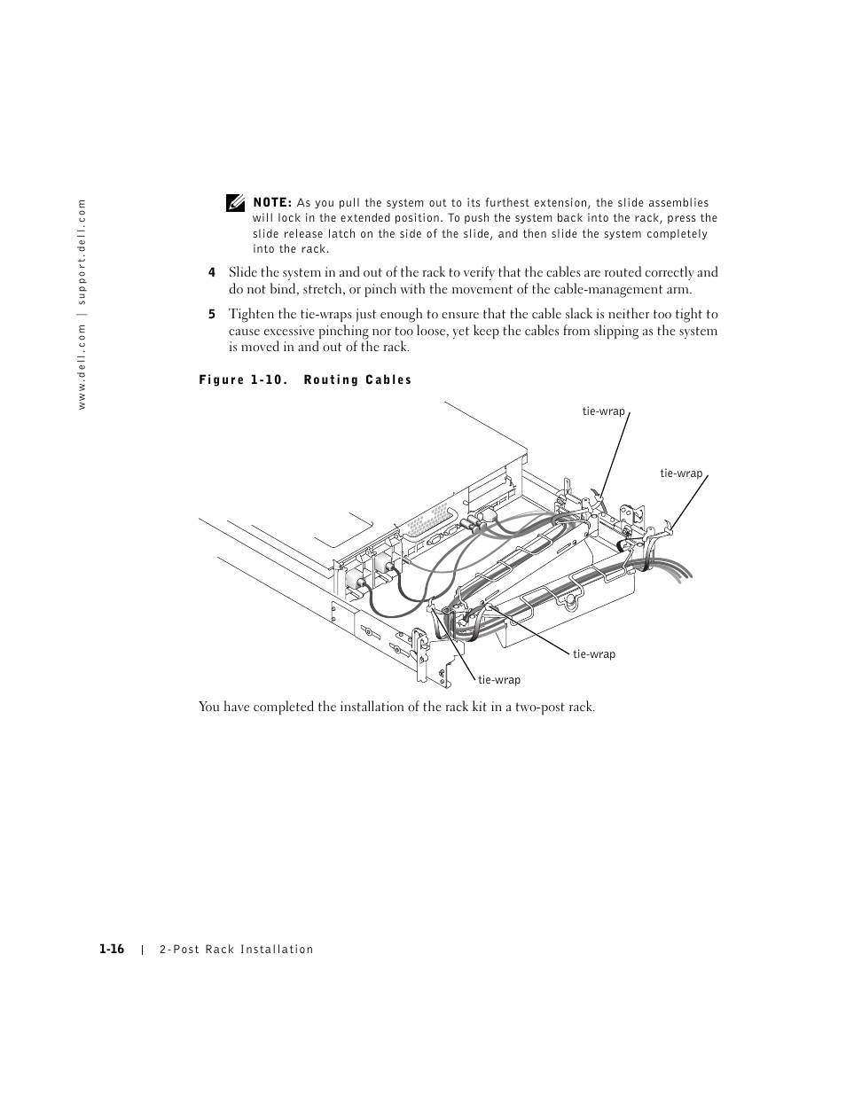Figure 1-10, Routing cables | Dell PowerEdge 2650 User Manual | Page 20 / 20