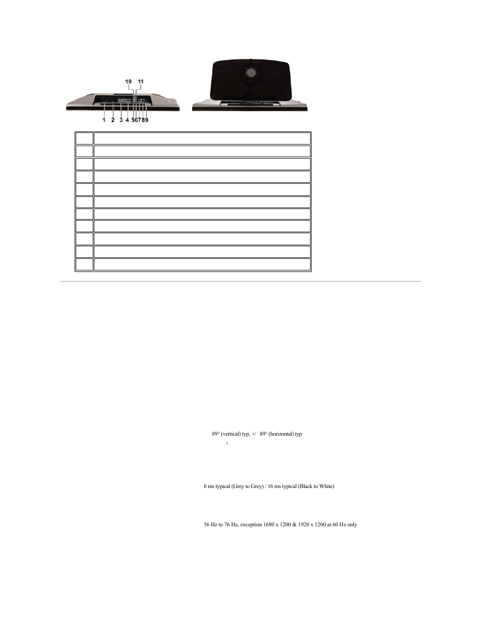 Monitor specifications | Dell 2707WFP Monitor User Manual | Page 4 / 48
