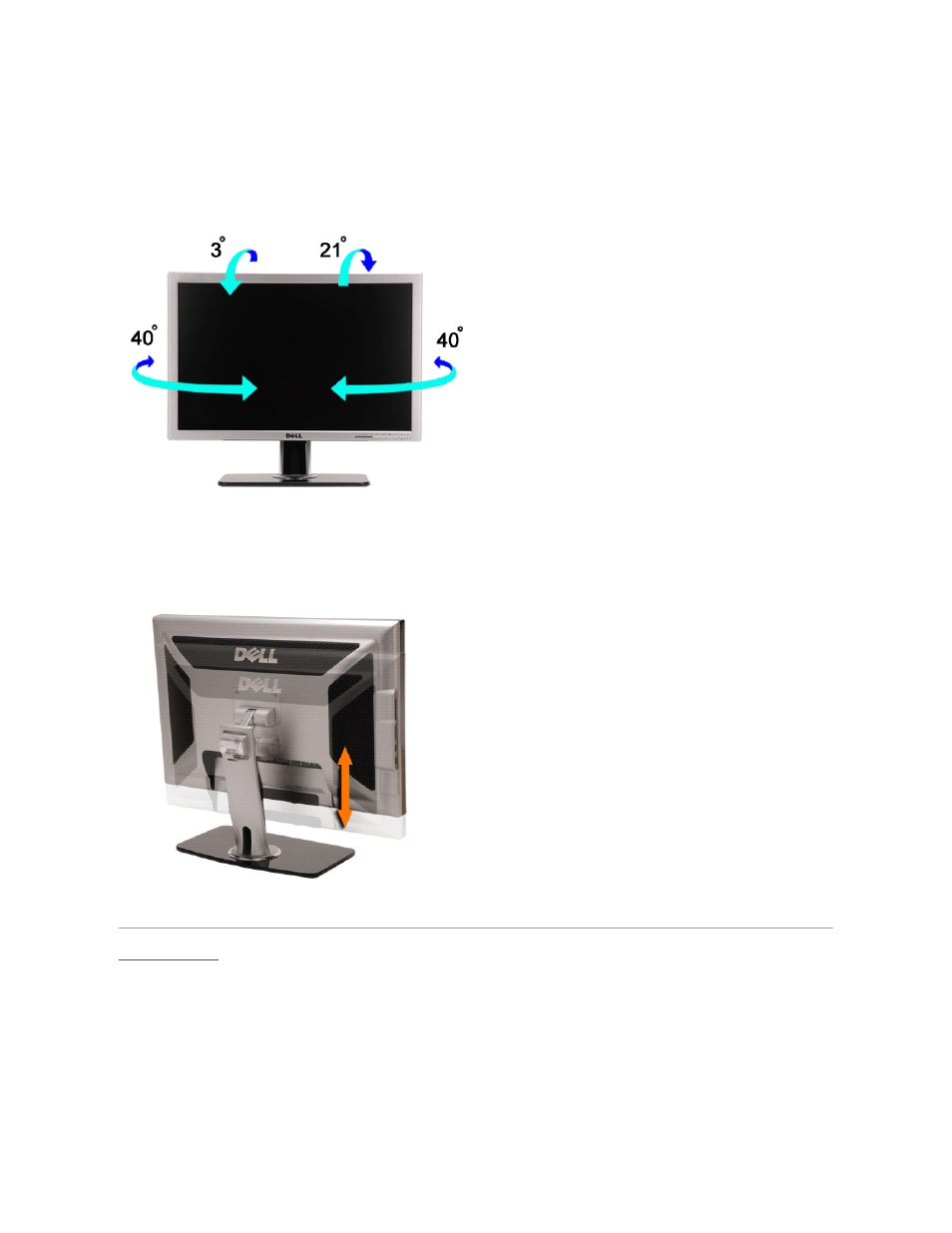 Using the tilt, swivel and vertical extension | Dell 2707WFP Monitor User Manual | Page 48 / 48